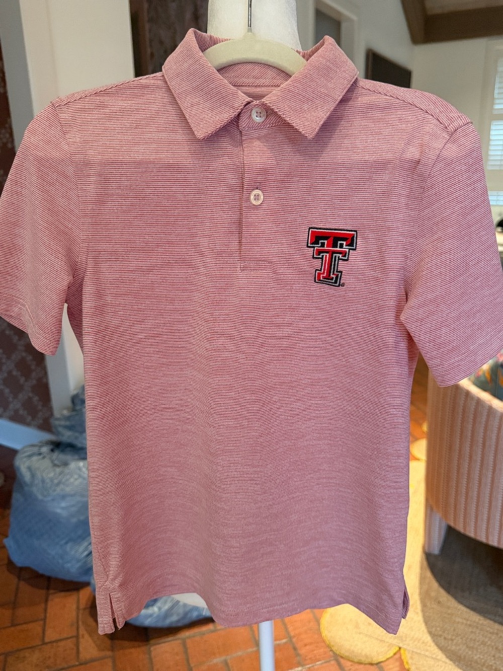 Southern Tide - Boys’ Texas Tech Driver Spacedye Polo Shirt - Size: S (6-7)